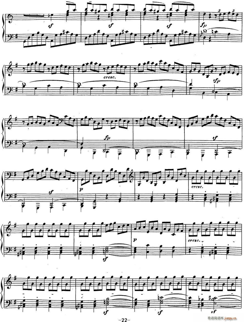 贝多芬钢琴奏鸣曲16 G大调 Op 31 No 1 G major22