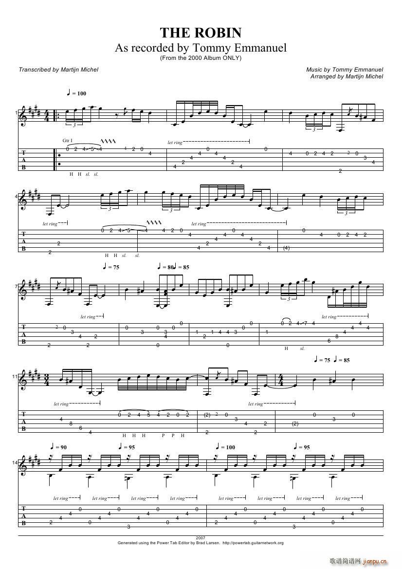 tommy emmanuel the robin(指弹吉它)1