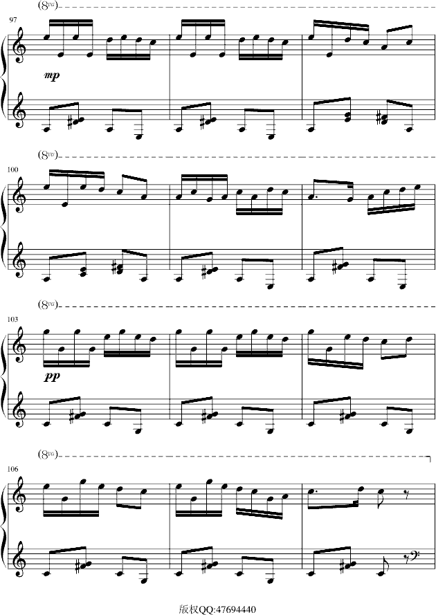 谷粒飞舞-钢琴谱(钢琴曲)-中国名曲9