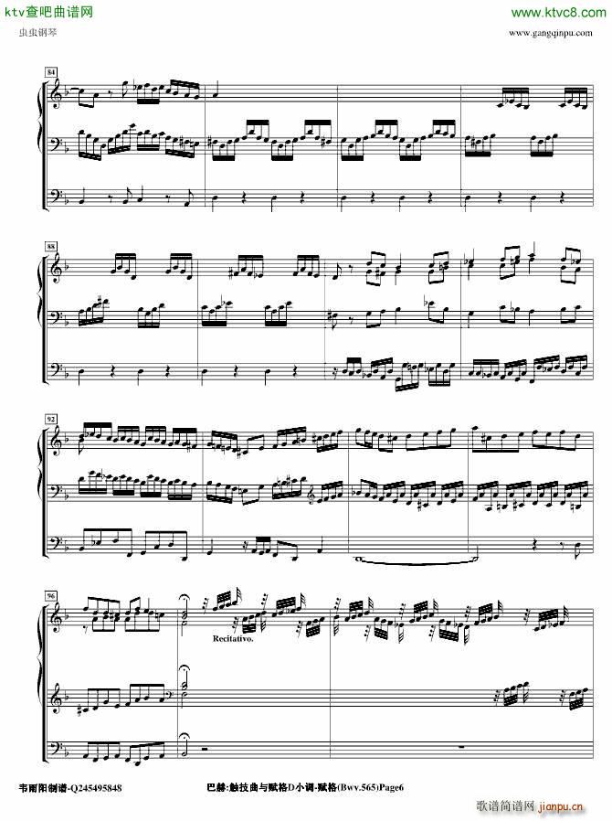 托卡塔与赋格 赋格 管风琴_巴哈 Bach Johann Sebastian6