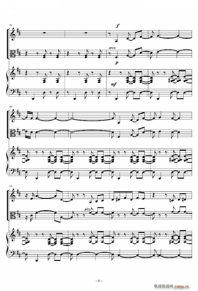 《花之圆舞曲》小提琴 钢琴 中提琴_柴科夫斯基 PeterIlyichTchaikovsky6