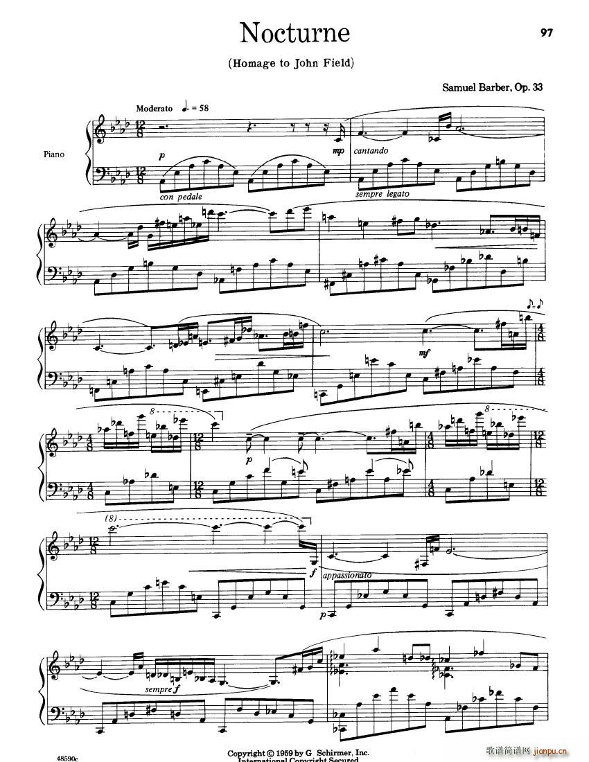 Barber op 33 Nocturne1