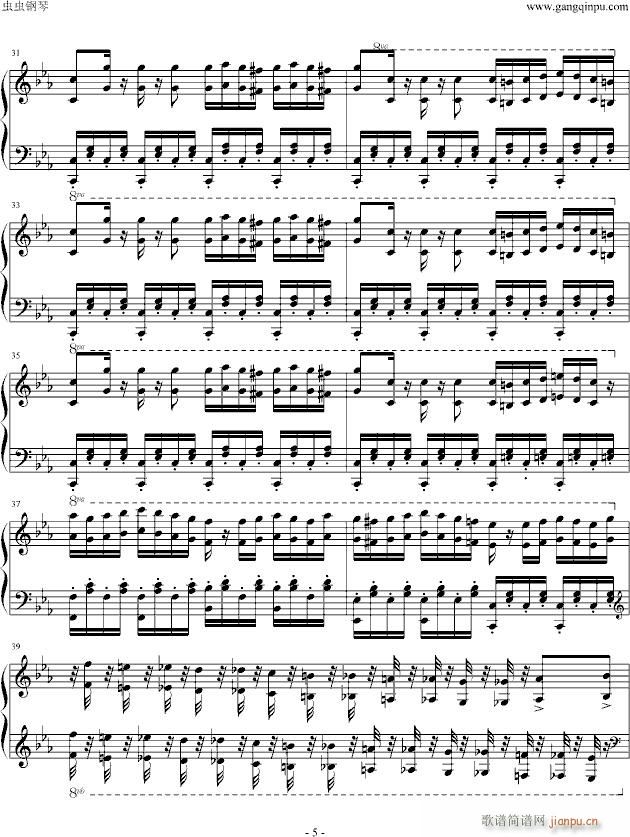 金曲奖杰伦宇豪双钢琴曲（单钢琴谱）_周杰伦5