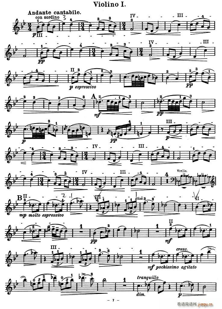 QUARTET No.1 IN D MAJOR Op.11（四重奏 [小提琴谱]）8