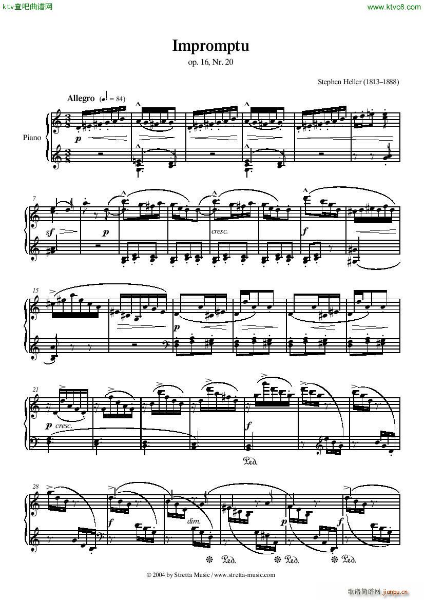 PIANO SHEET MUSIC heller impromtu1