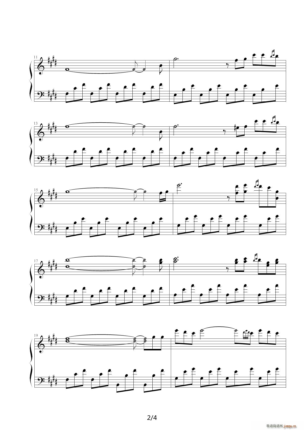 安娜小笺（Quelques notes pour Anna 尼古拉 德 安杰罗斯） E调2