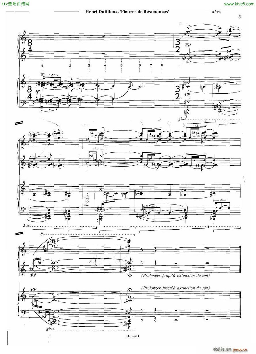 Dutilleux Figures de Résonances for Two Pianos4