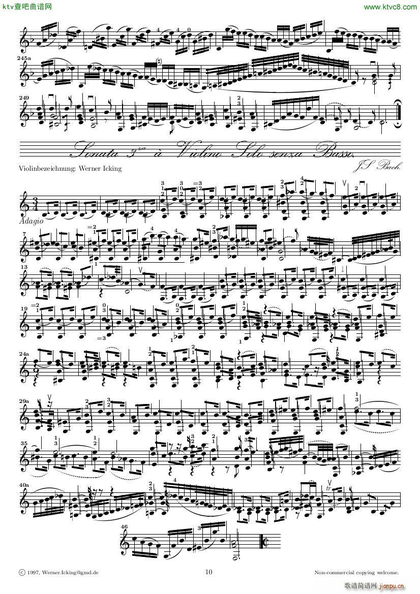 Bach JS BWV 1005 Sonata for Solo Violin in C10