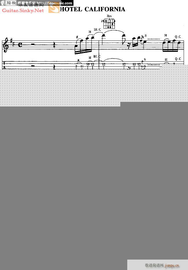 加州旅馆电吉他solo_eagles1