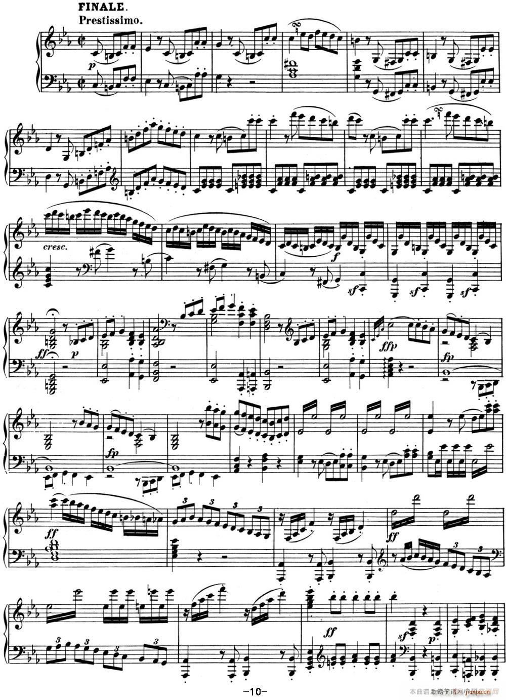 贝多芬钢琴奏鸣曲05 c小调 op 10 No 1 C minor310