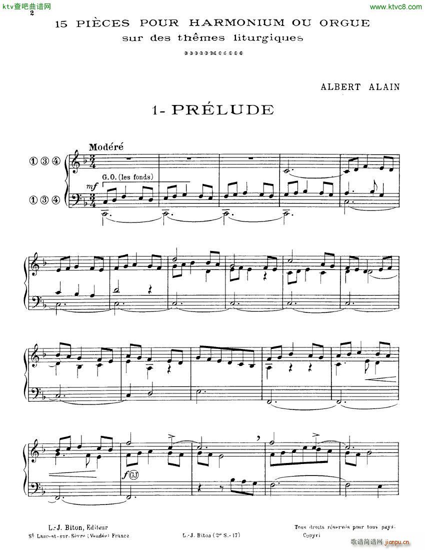 Alain Albert 15 Pieces organ2