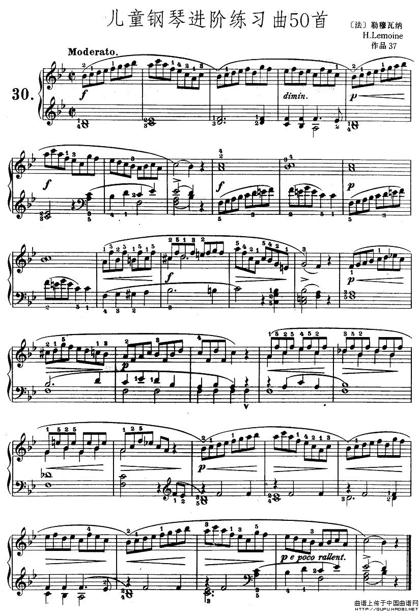 儿童钢琴进阶练习曲50首之301