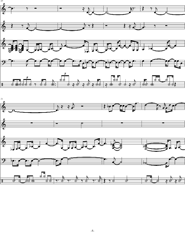 圣斗士冥王篇地球仪-钢琴谱(钢琴曲)-圣斗士5