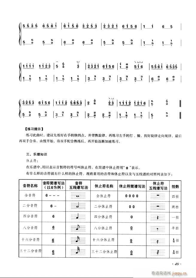 古筝基础教程三十三课目录1-6057