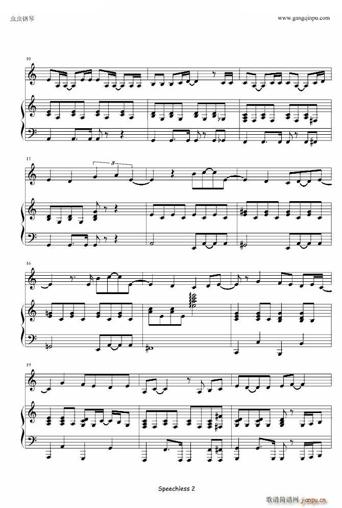 Speechless（原版琴谱）_LadyGaGa2