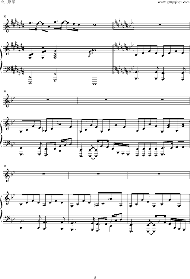 黑色幽默(原版伴奏弹唱)-钢琴谱(钢琴曲)-周杰伦5