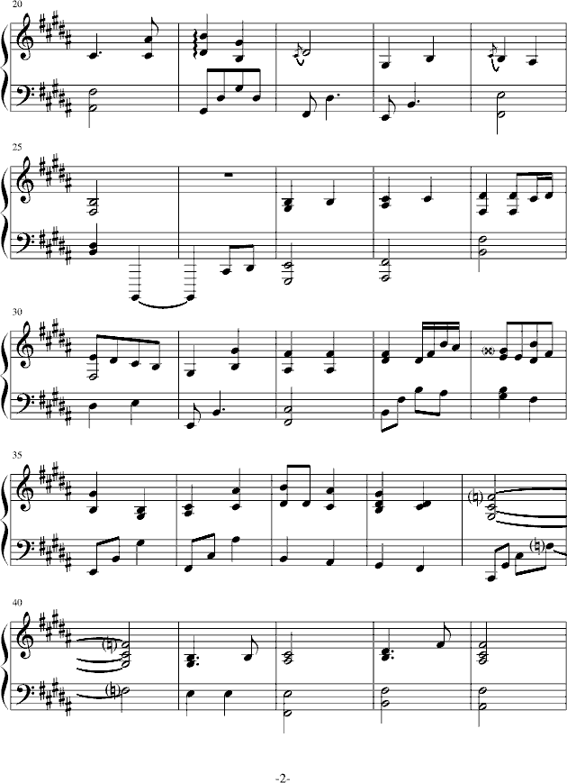 莫文蔚版《外面的世界》伴奏谱-钢琴谱(钢琴曲)-莫文蔚2