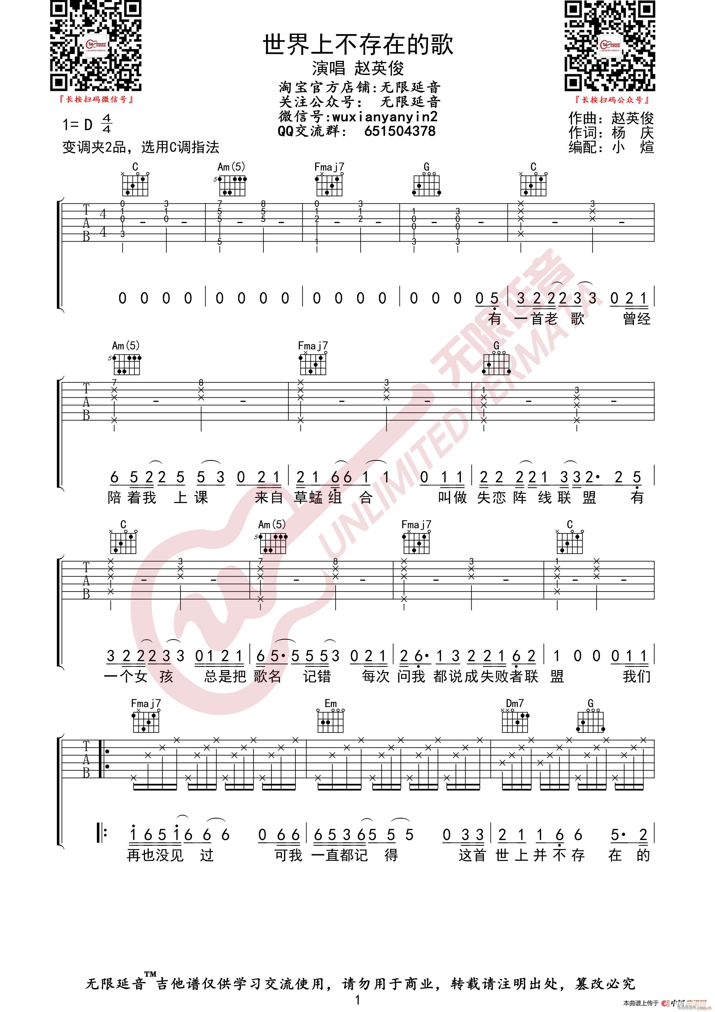 赵英俊 世界上不存在的歌 （无限延音编配）1