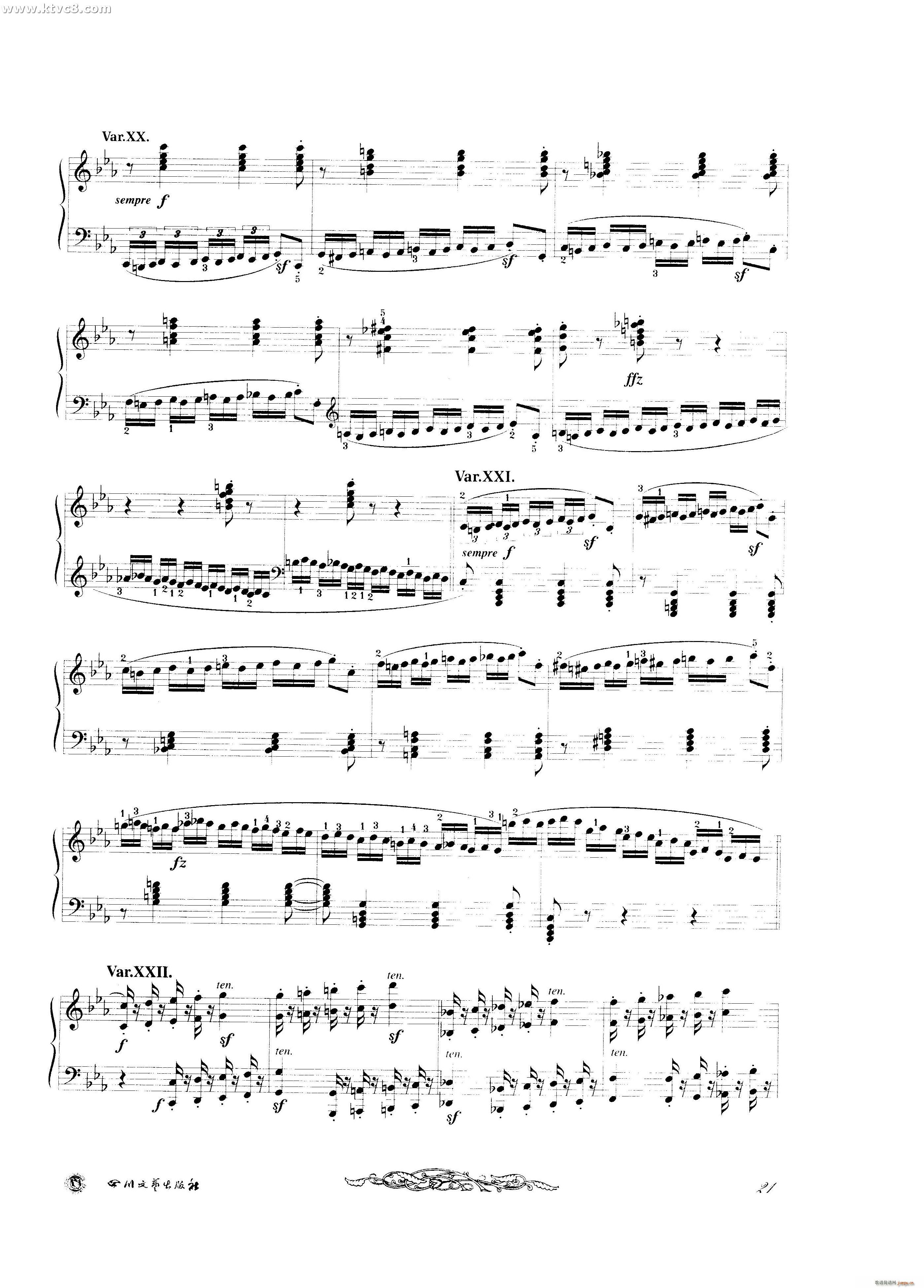 贝多芬钢琴变奏曲集六9