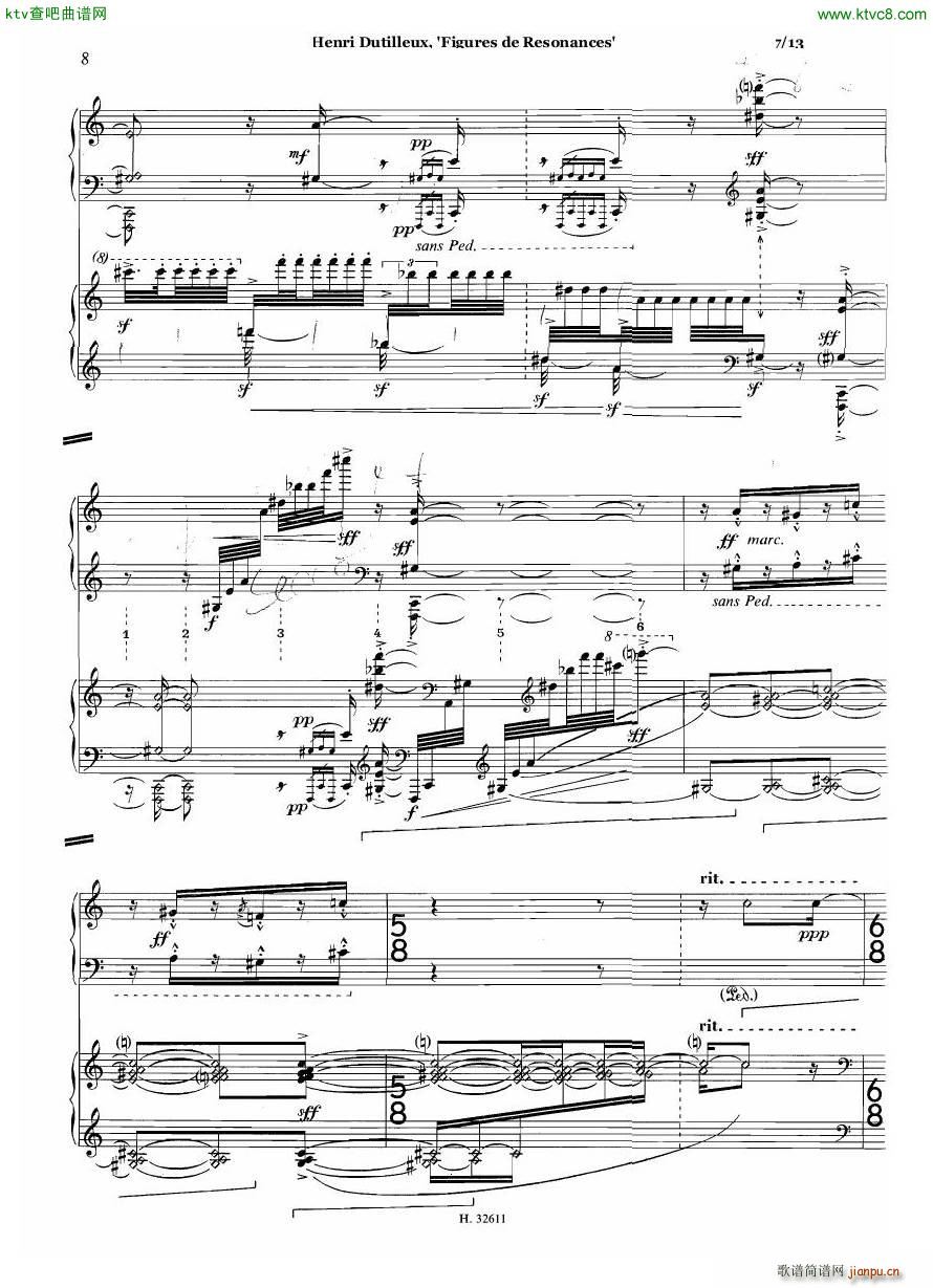 Dutilleux Figures de Résonances for Two Pianos7