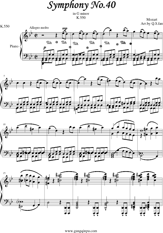 莫扎特第四十号交响曲（第一乐章）1