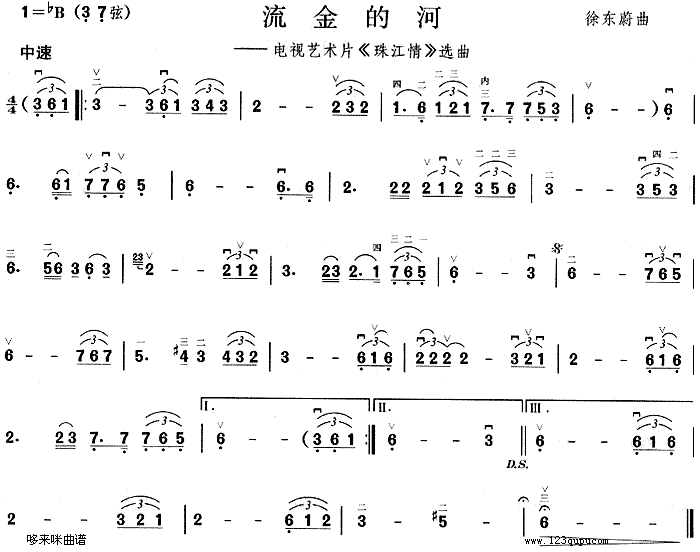 流金的河(《珠江情》选曲)1