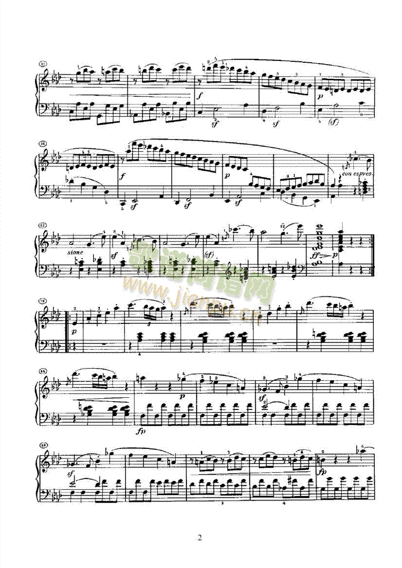 奏鸣曲(Opus2 Nr.1) 键盘类 钢琴2