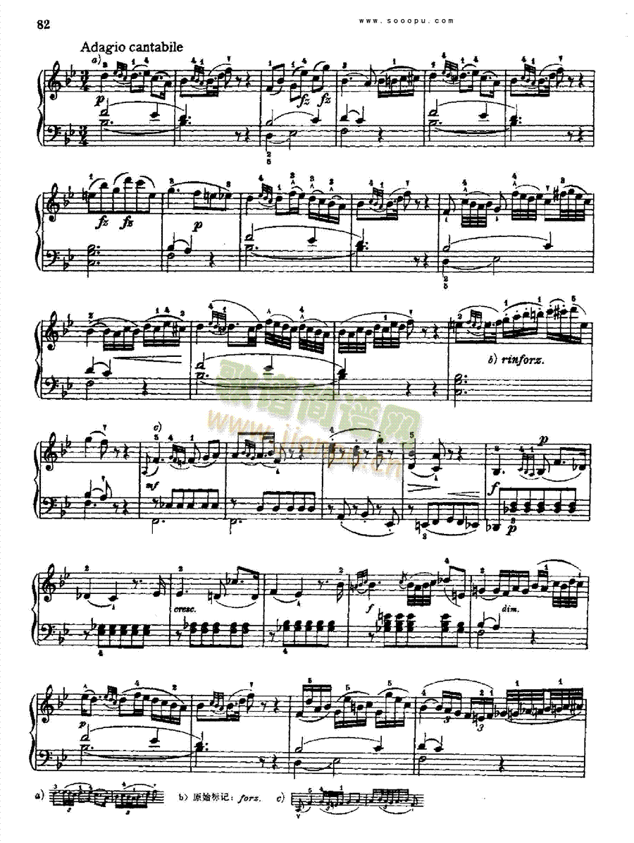 奏鸣曲九为冯.根青格夫人而作1789-1790 键盘类 钢琴8