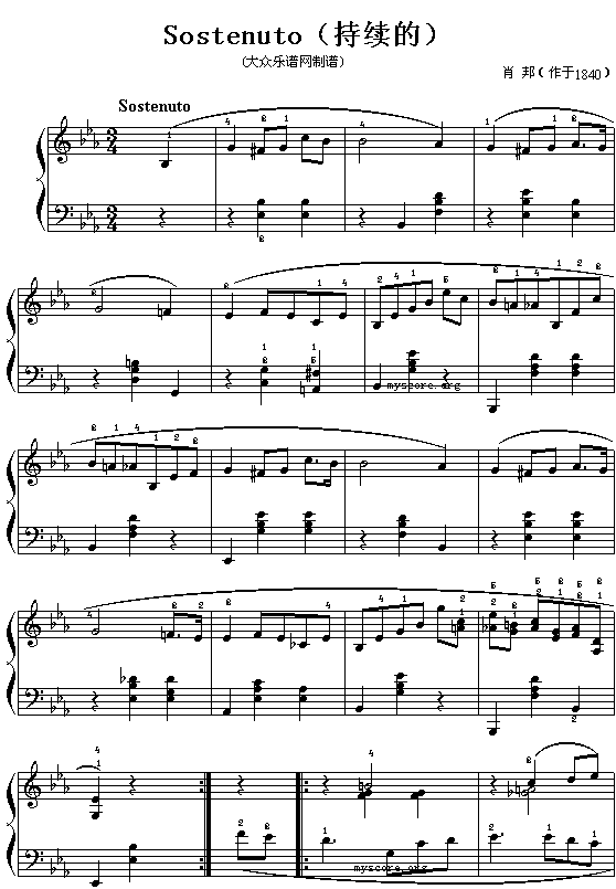 肖邦钢琴小曲:Sostenuto(持续地)1