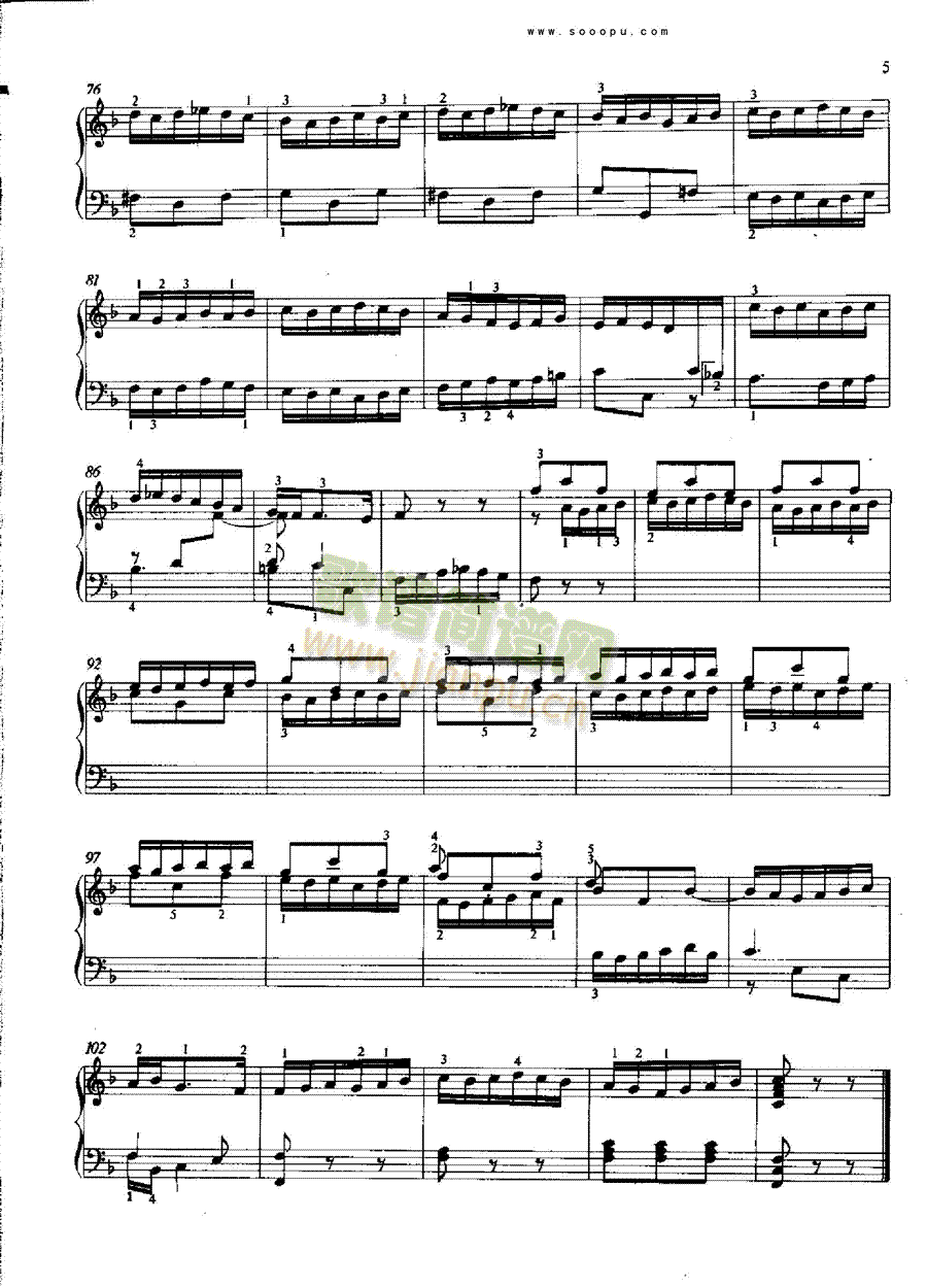 F大调序曲BWV820 键盘类 钢琴4