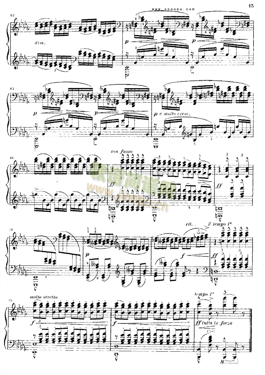 德彪西12首钢琴练习曲 键盘类 钢琴15