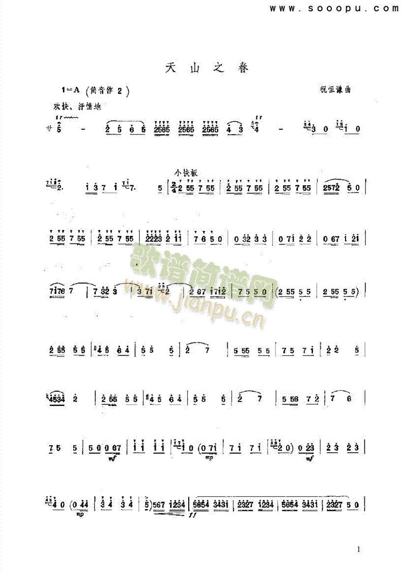 天山之春 民乐类 竹笛1