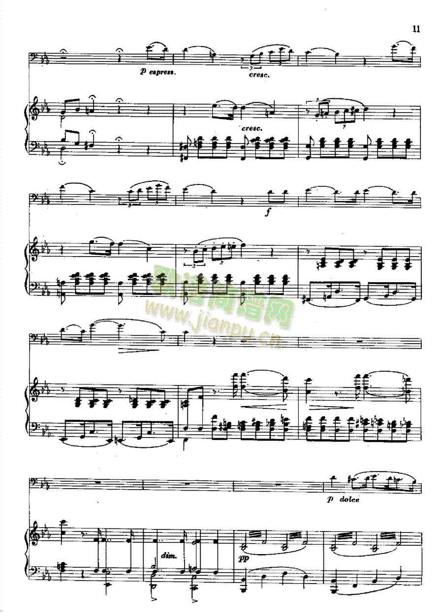 浪漫曲(钢伴) 管乐类 长号3