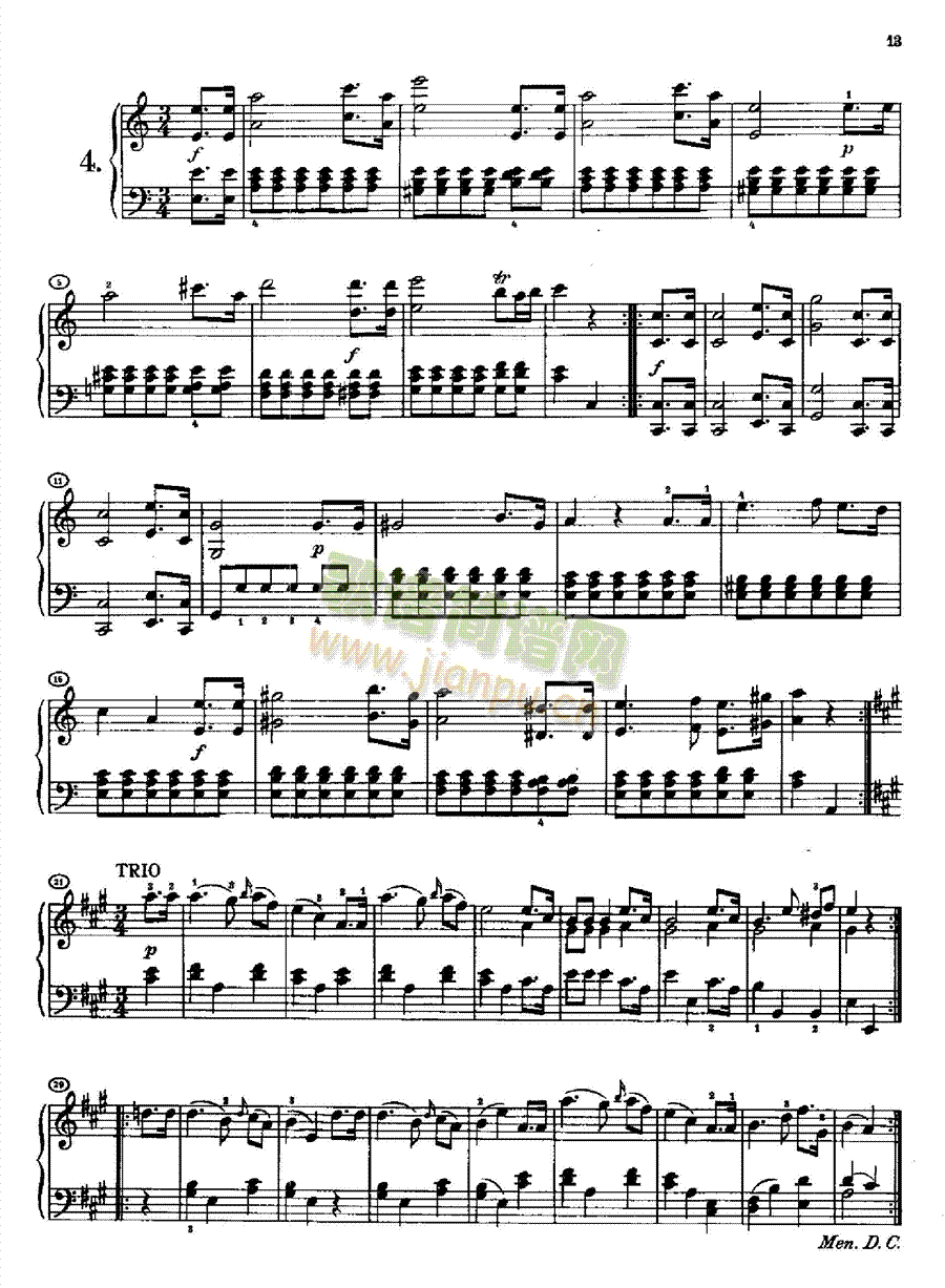 20首小步舞曲(1813年创作) 键盘类 钢琴4