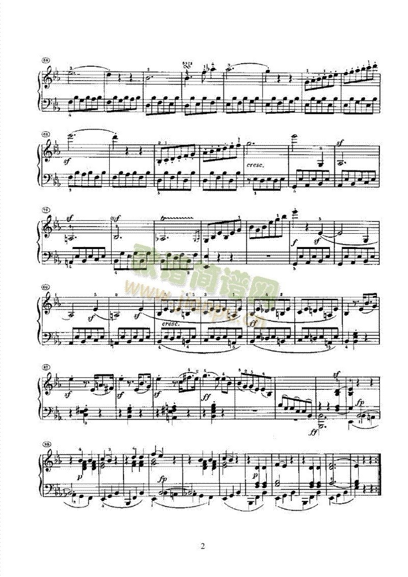 奏鸣曲(Opus10 Nr.1) 键盘类 钢琴2