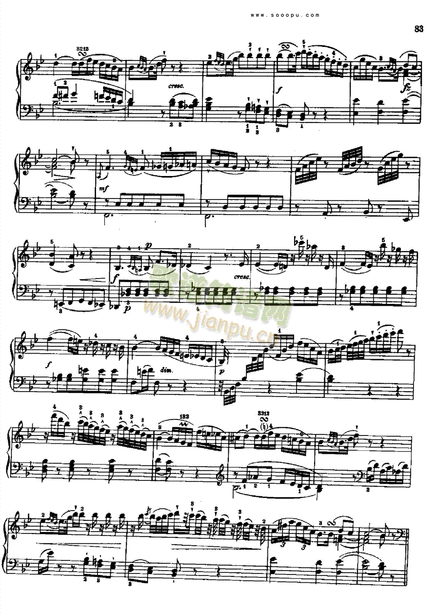 奏鸣曲九为冯.根青格夫人而作1789-1790 键盘类 钢琴9