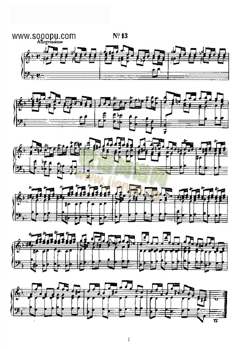 二十首经典奏鸣曲第十三首 键盘类 钢琴1