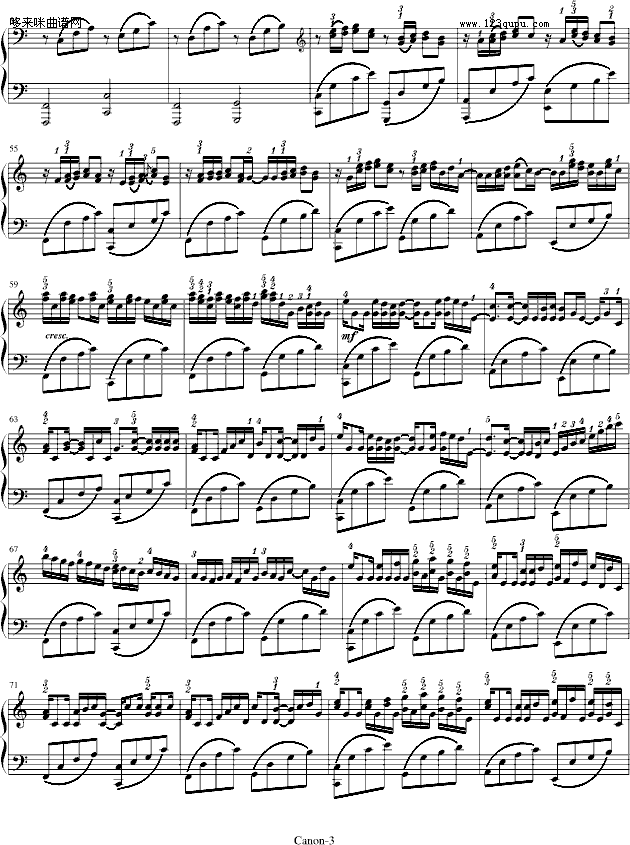 卡农-George Winston版(附指法)-帕赫贝尔-Pachelbel3