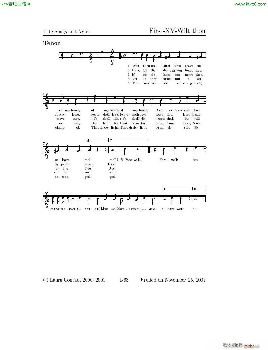 Dowland Lute Music 二19