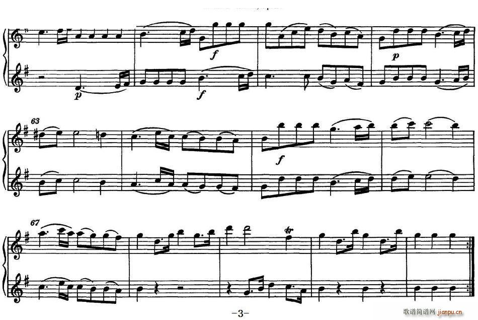 斯塔米茨二重奏长笛练习曲Op 27(No 1)3