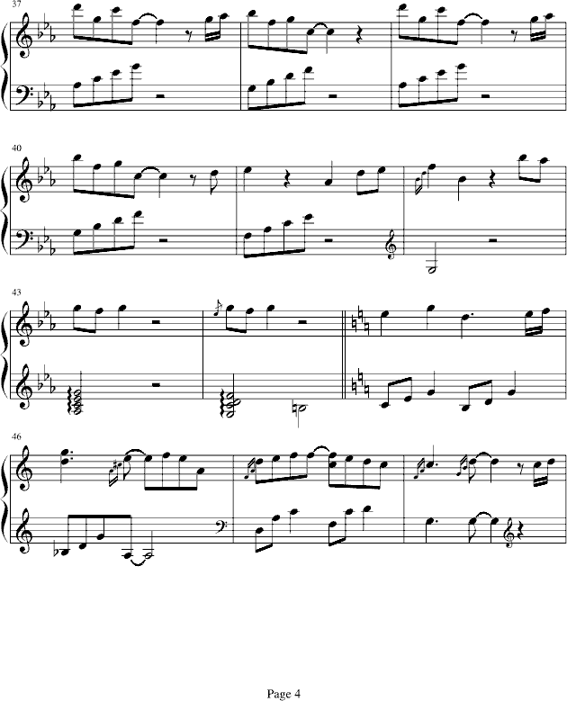 一公升的眼泪-（背景音乐完整版）-钢琴谱(钢琴曲)-影视4
