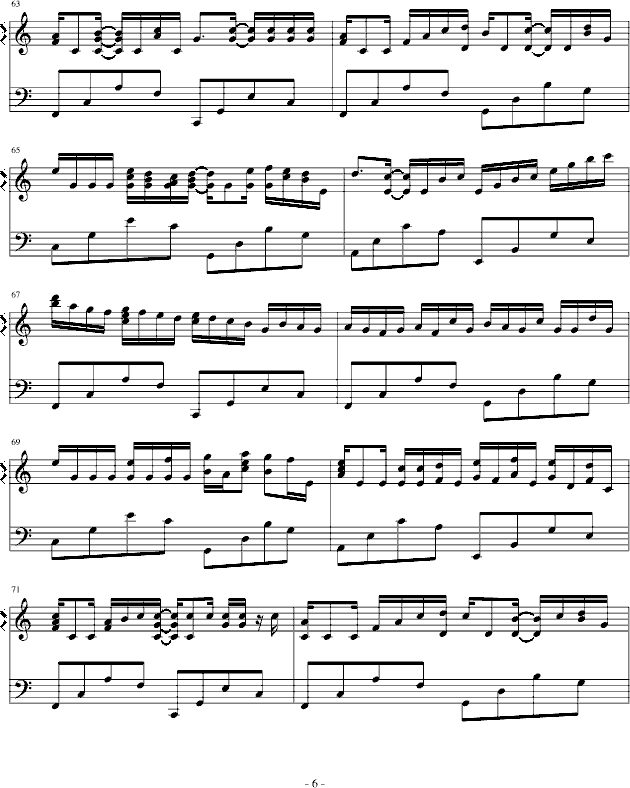 卡农-（简单和弦版）-钢琴谱(钢琴曲)-帕赫贝尔-Pachelbel6