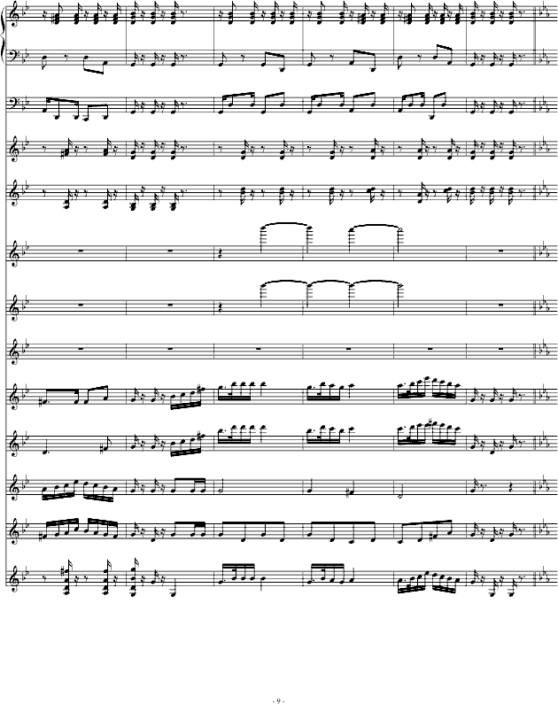 青春舞曲（学校常用的器乐合奏版）-钢琴谱(钢琴曲)-儿童歌曲9