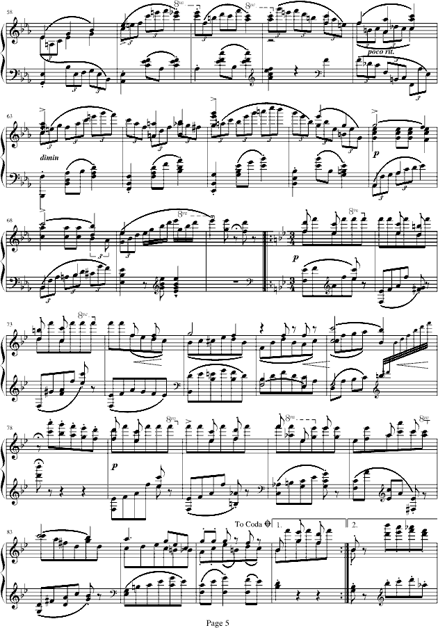 蓝色多瑙河-Schulz-Evler改编-钢琴谱(钢琴曲)-约翰・斯特劳斯5
