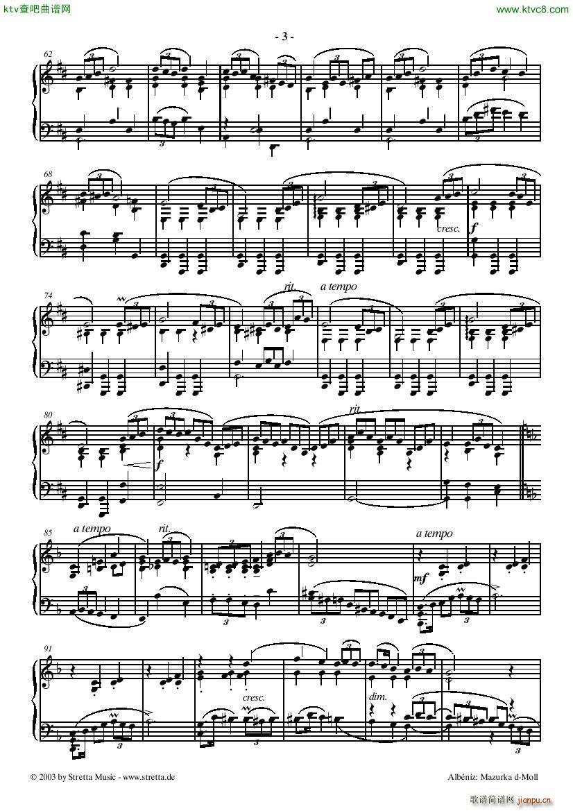 Albeniz Mazurka d Moll3