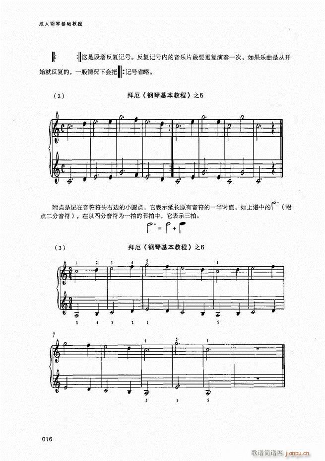 成人钢琴基础教程目录1-8018