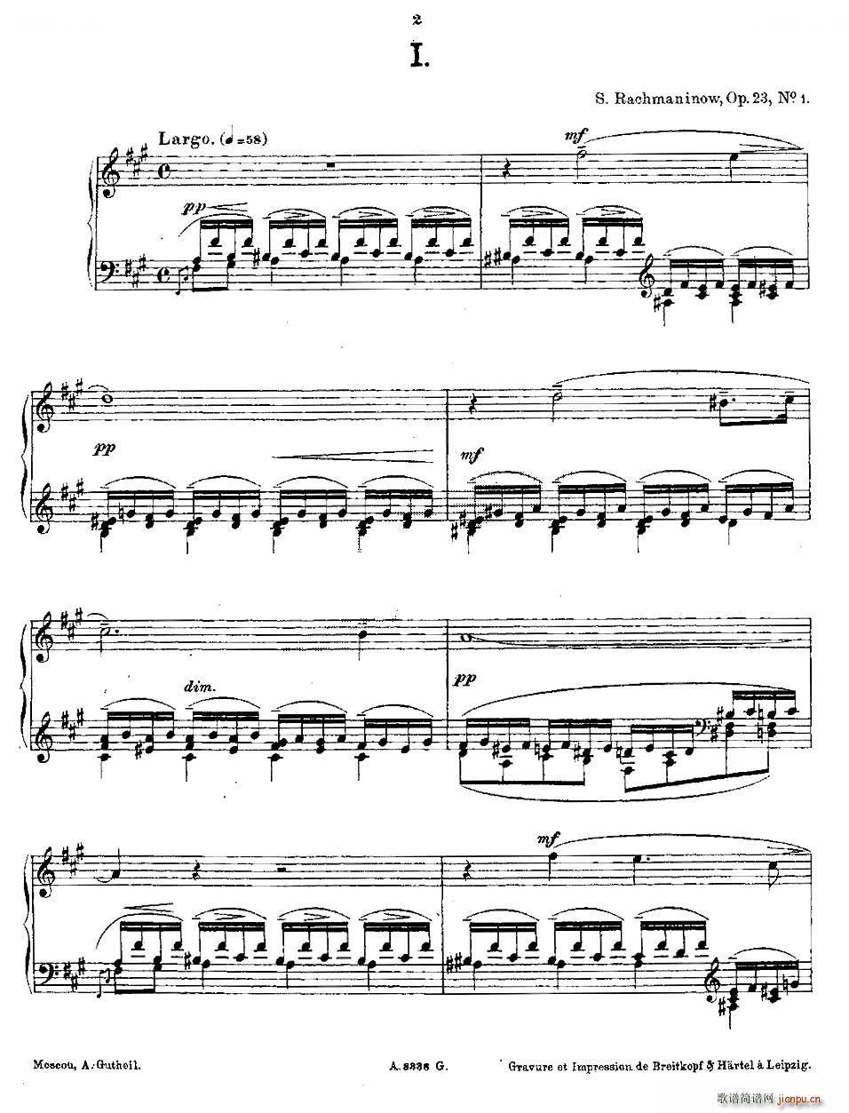 Rachmaninoff 10 Preludes Op 23 （拉赫玛尼诺夫《前奏曲》之一）2