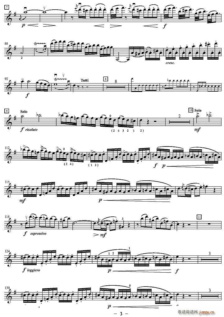 莫扎特第三小提琴协奏曲（第一乐章、小提琴分谱）3