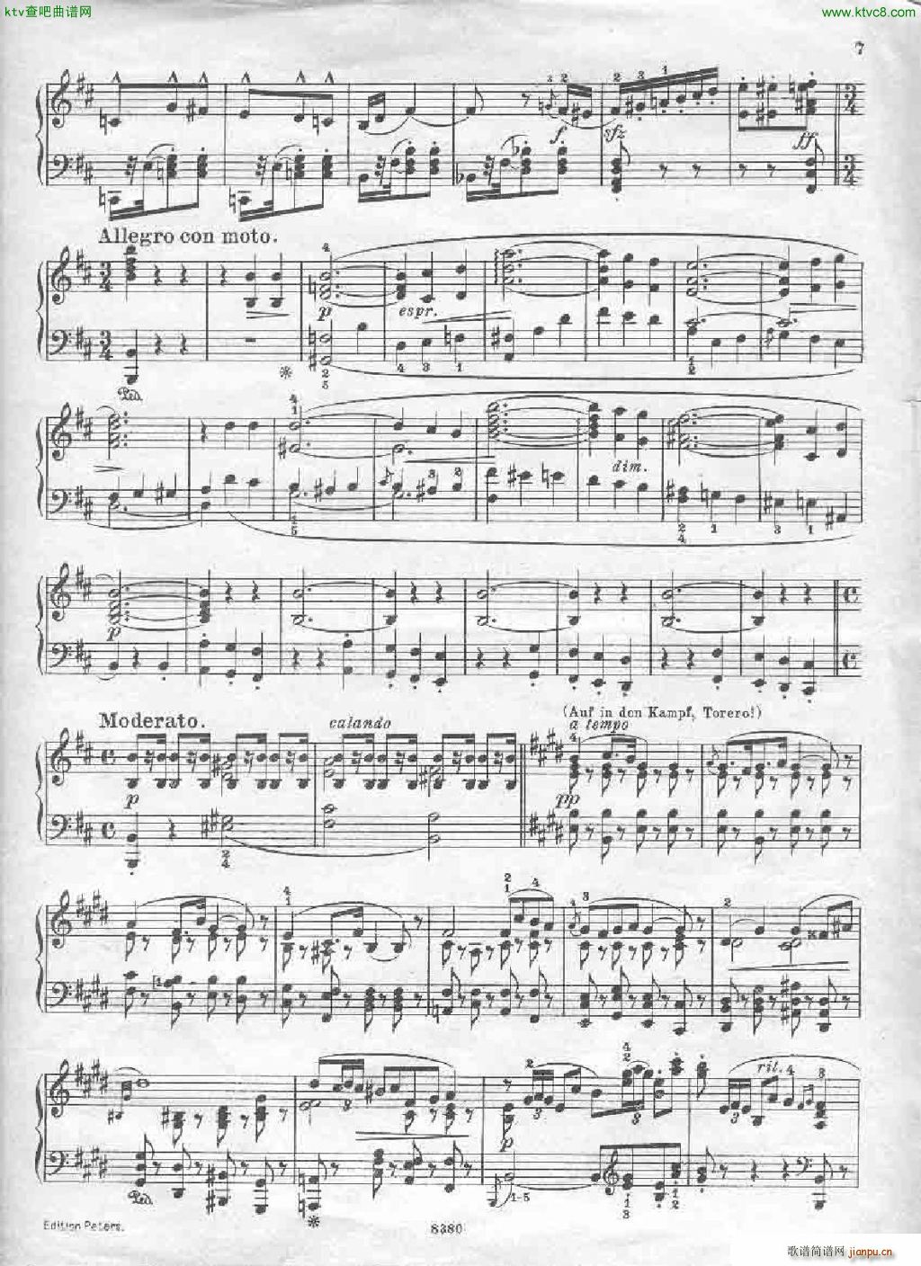 Bizet Carmen themes ed peters9