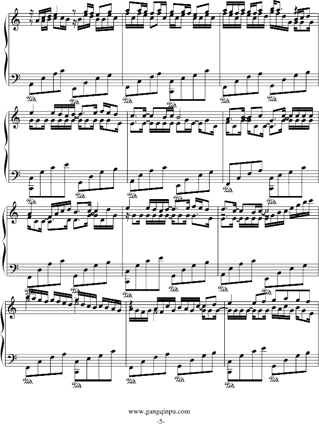 卡农-（C Major）接近原版-钢琴谱(钢琴曲)-帕赫贝尔-Pachelbel5